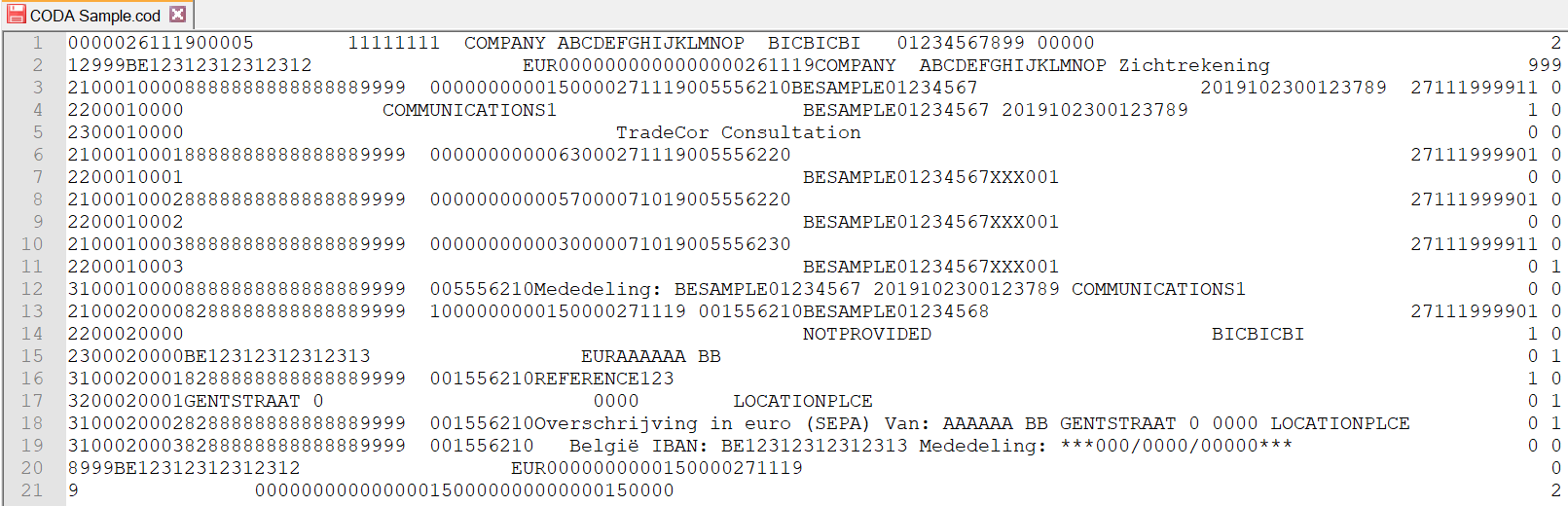 SAP Electronic Bank Statements (Belgium: Conversion of CODA to ...