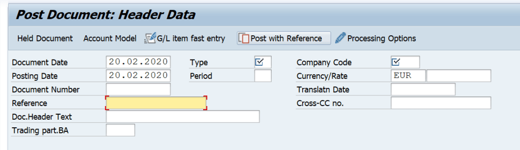 Create Accounting Document SAP
