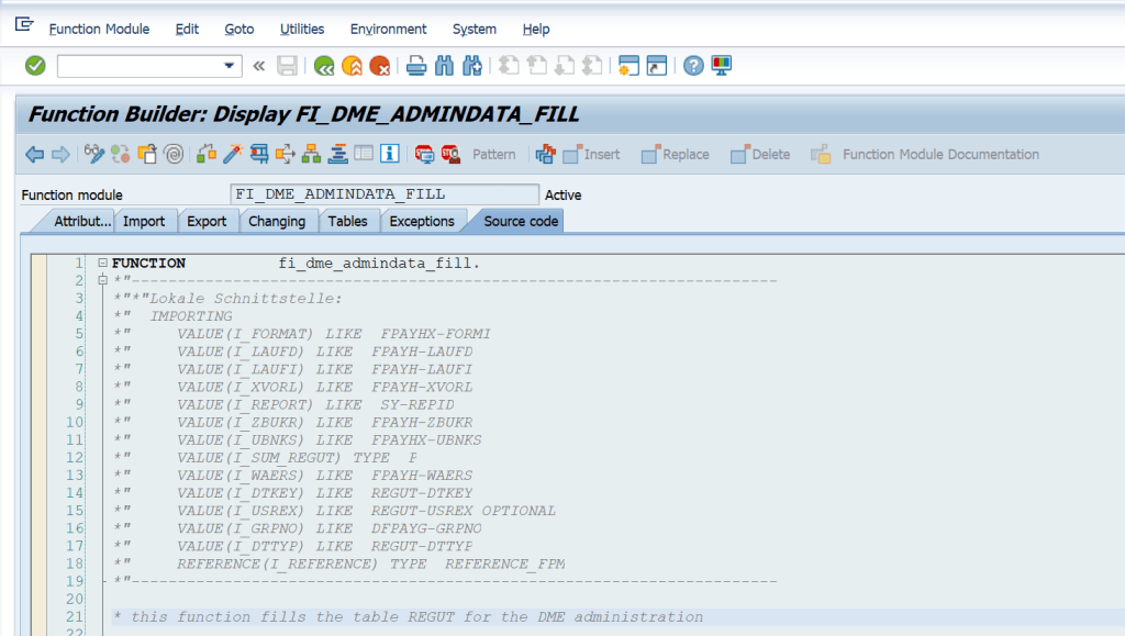Link Relation of FPAYHX and REGUT SAP FI_DME_ADMINDATA_FILL