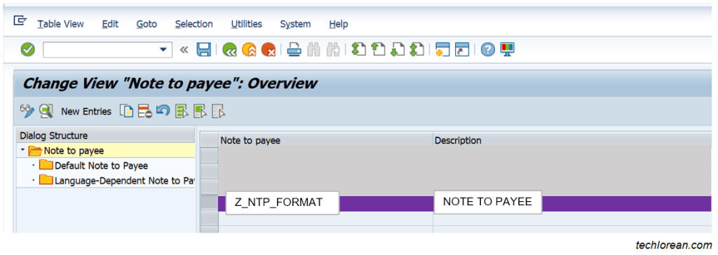 SAP DME Note to Payee Functionality