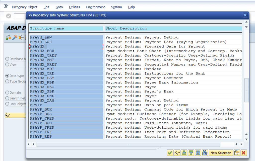How to know SAP DME Structure