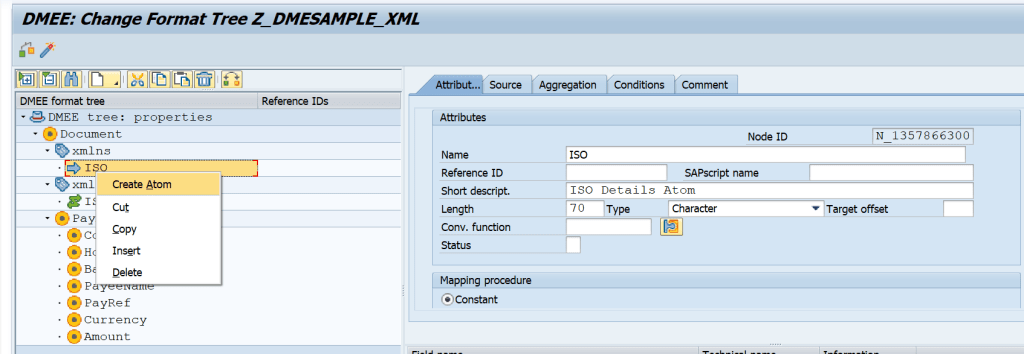 SAP DME XMLNS and XLMNS:XSI Formatting