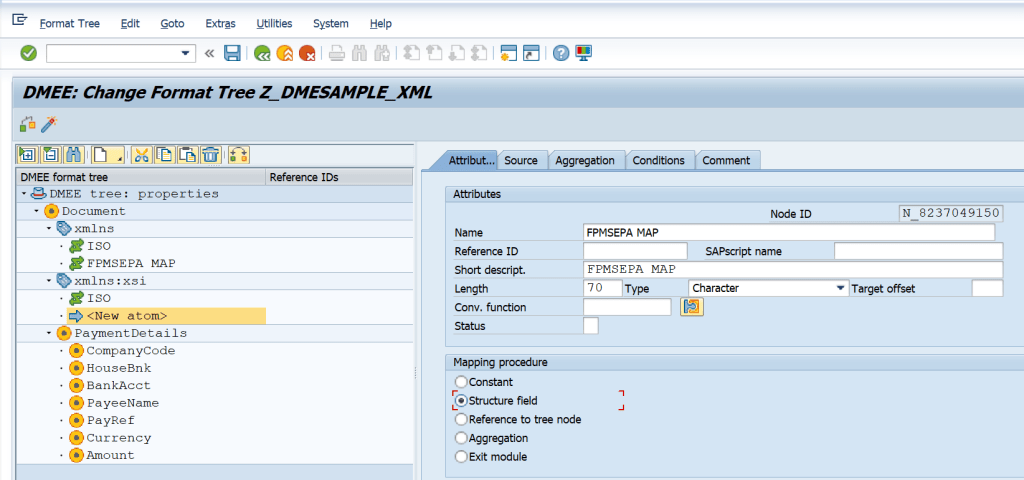 SAP DME XMLNS and XLMNS:XSI Formatting