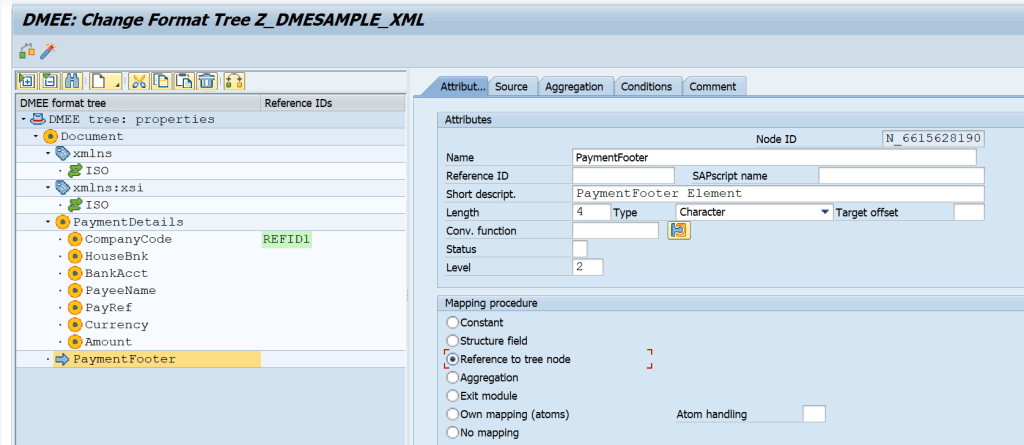 SAP DME Reference ID of Node and Reference to Another Node Exists